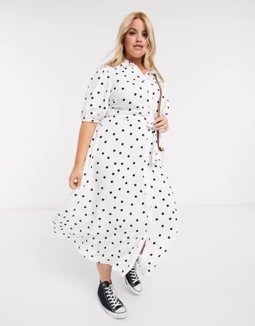 Asos curve polka dot dress hotsell