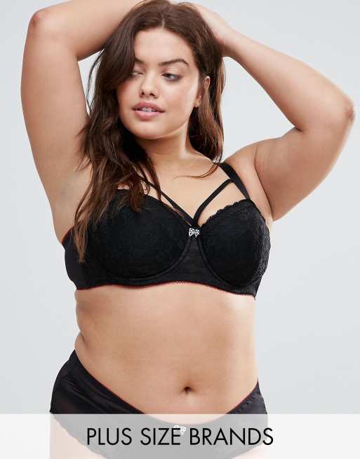 New Look Curve - Reggiseno a balconcino con fascette in pizzo