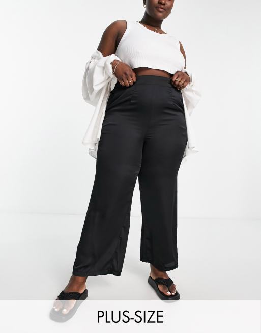 Plus size wide store leg stretch pants