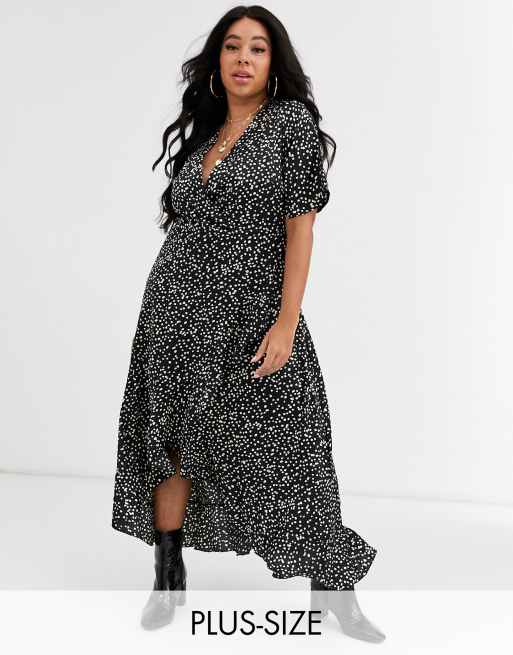 Asos polka dot wrap dress online