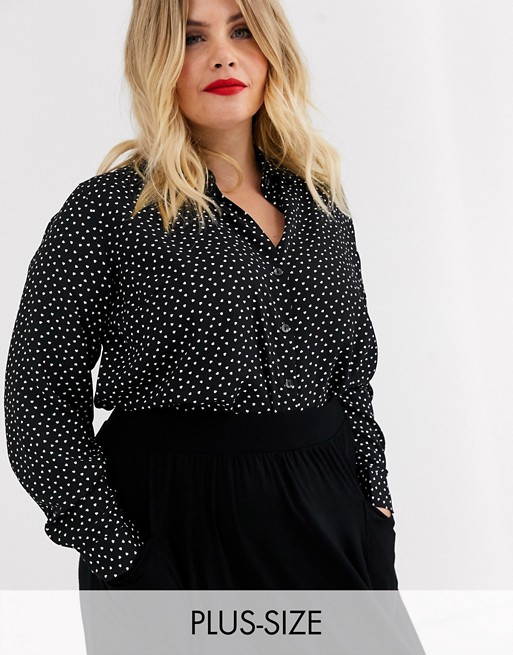 New Look Curve shirt in heart print