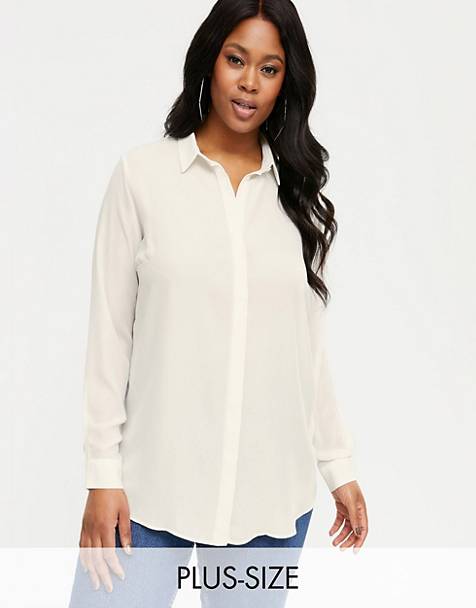 Gillberry Women Plus Size Long Sleeve Loose Button Blouse Solid Round Women Tops 