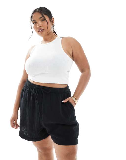 New Look Curve - Short double épaisseur en mousseline - Noir