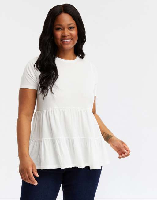 Short sleeve store peplum tee