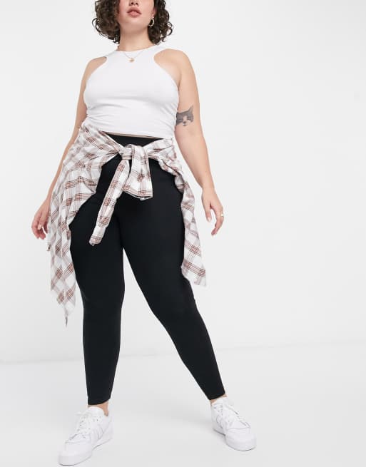 Plus size side outlet stripe leggings