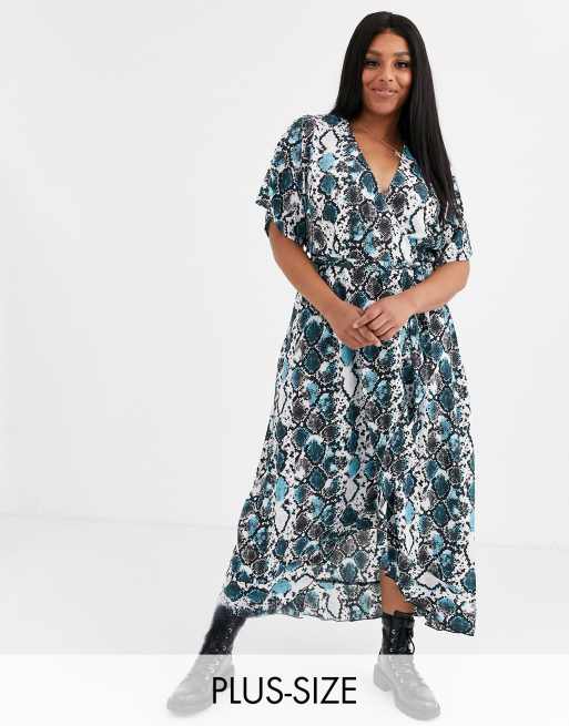 Snakeskin print cheap wrap dress