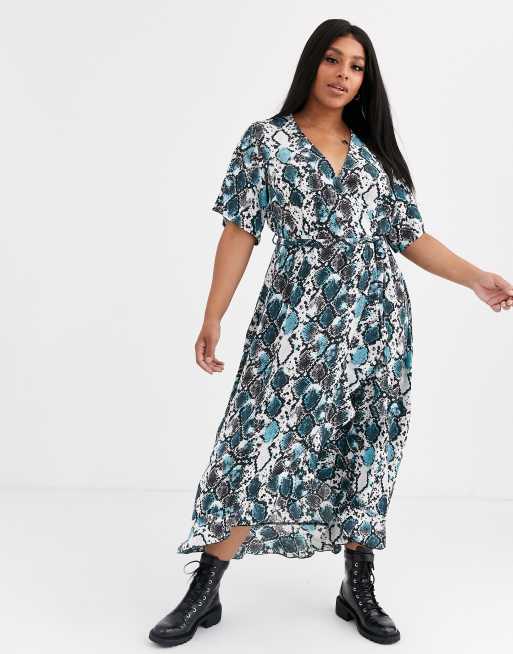 New look snake on sale print wrap dress