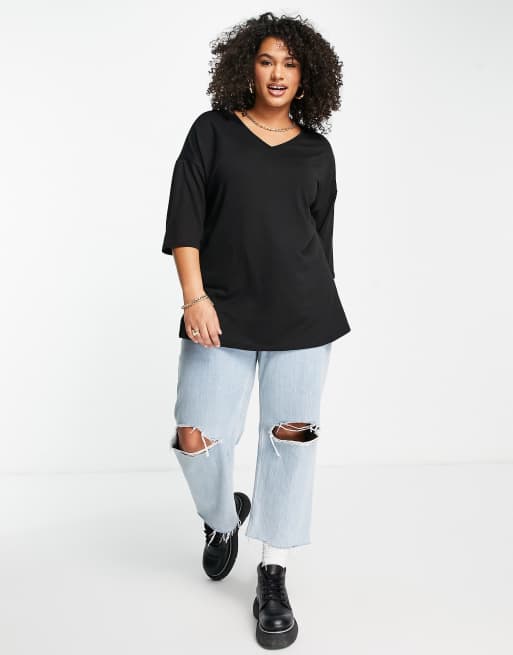 Black step hem store jeans