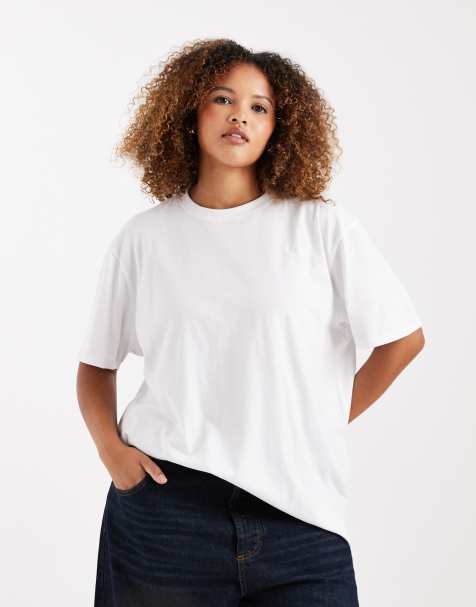 New Look Curve - T-shirt oversize bianca - view 1