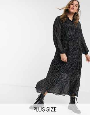 new look black polka dot dress