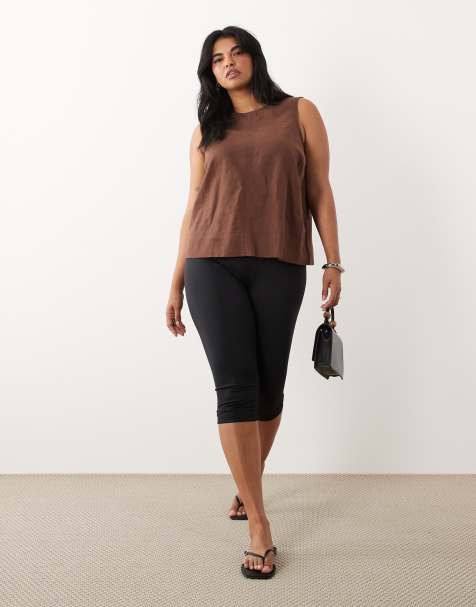New Look Curve - Top habillé en lin - Marron - view 1