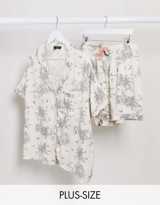 New Look Curve – Tropiskt mönstrad pyjamas