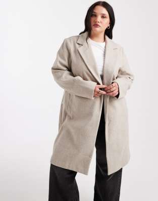 New Look Curve - Ungefütterter, formeller Mantel in Nerzbeige-Neutral