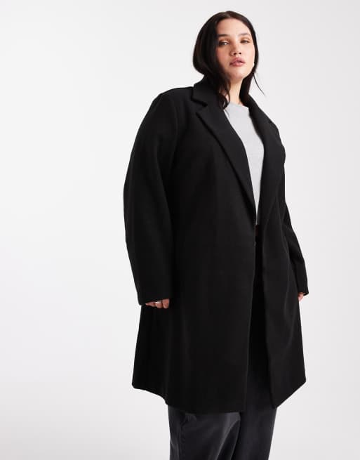 New Look Curve unlined formal coat in black