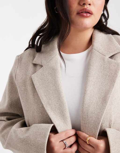 New Look Curve unlined formal coat in mink