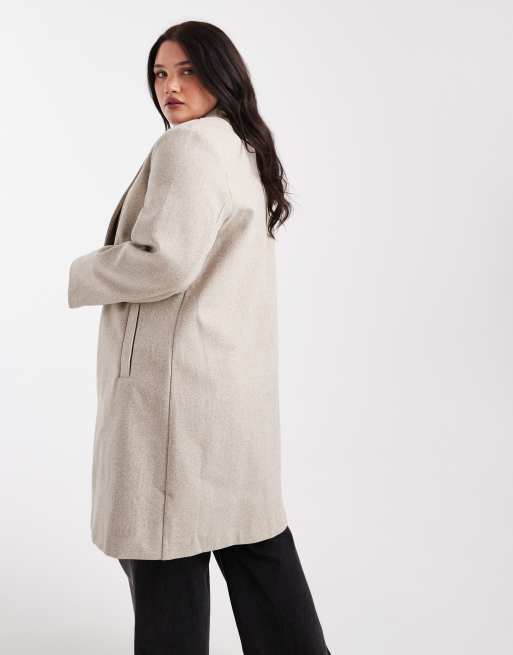 New Look Curve unlined formal coat in mink
