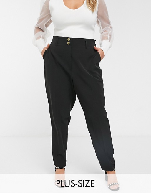 New Look Curve utility trousers in black