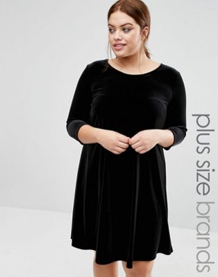 new look black velvet dress