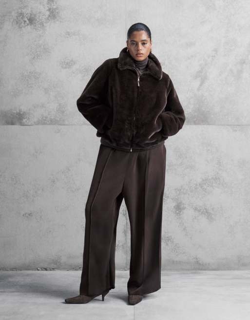 New Look Curve - Veste zippée en fausse fourrure - Marron, 2 de 4
