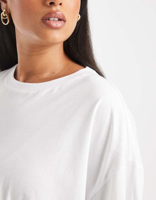New Look Curve – Vit t-shirt med boxig passform, 3 av 4