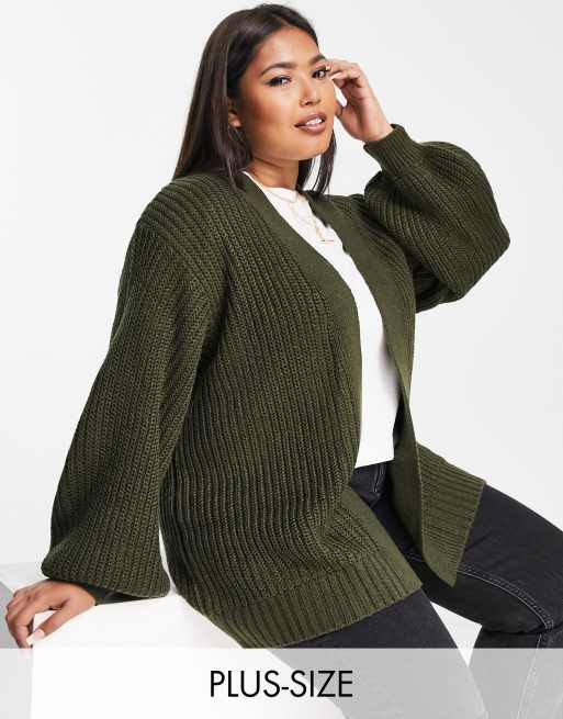 Plus size 2025 khaki cardigan