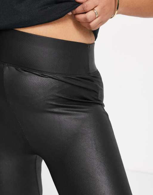 New Look wet look leggings in black