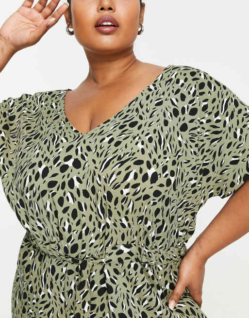 Women's Green Animal Print Dresses