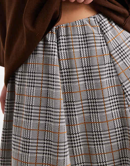 New Look Curve – Zwiewna spódnica mini w czarną kratkę, 5 z 5