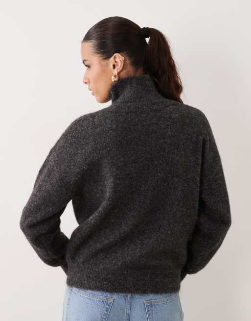 New Look cut out detail jumper in grey, 4 of 4