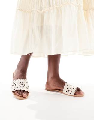 asos New Look cut out linen look sandal in cream
