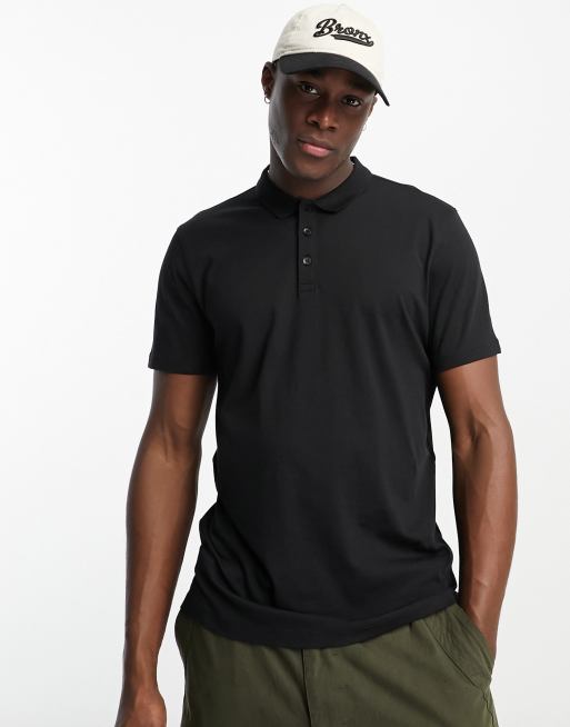 New Look – Czarna koszulka polo o regularnym kroju