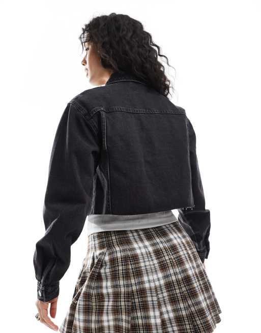 New Look – Czarna krótka kurtka z denimu, 4 z 4