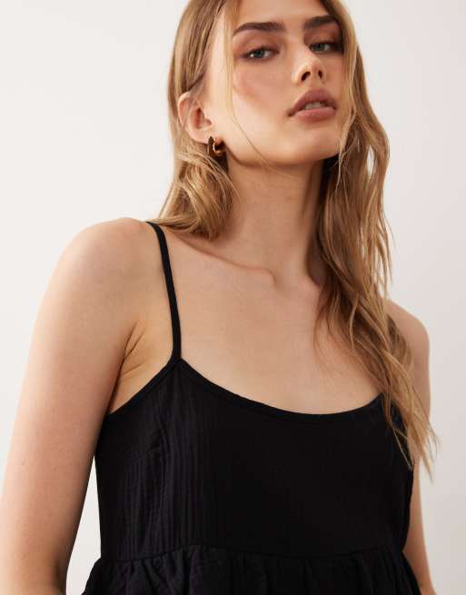 New Look – Czarna warstwowa sukienka letnia mini, 3 z 4