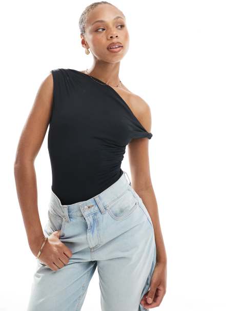 New Look – Czarne body z opadającym ramiączkiem - view 1