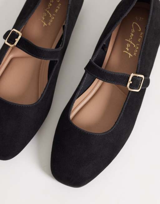 New Look – Czarne buty Mary Jane z imitacji zamszu, 2 z 4
