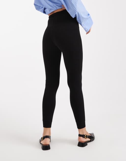 New Look – Czarne legginsy podszyte polarem, 3 z 5