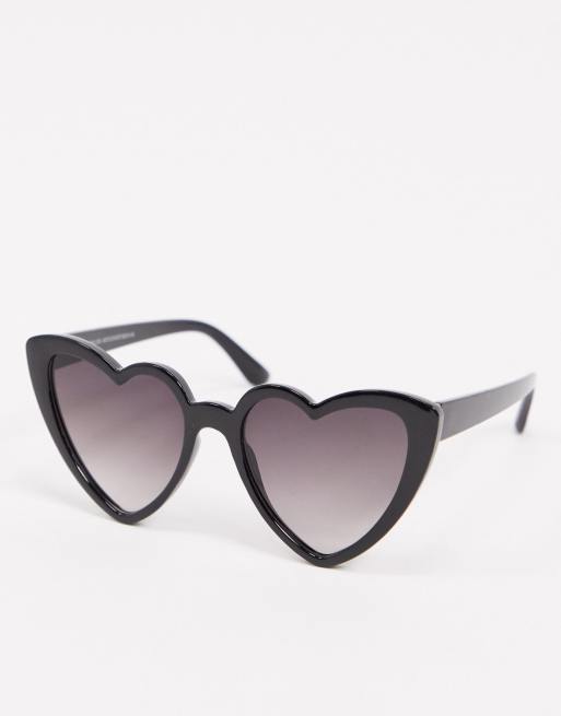 New Look – Czarne okulary przeciwsłoneczne w kształcie serca