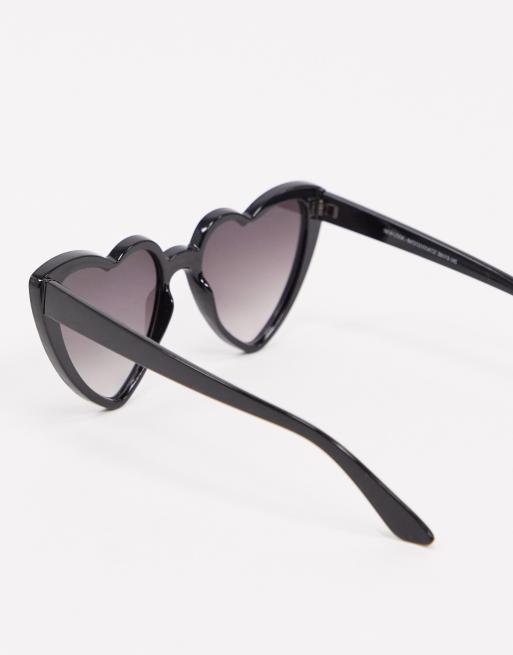 New Look – Czarne okulary przeciwsłoneczne w kształcie serca, 2 z 4