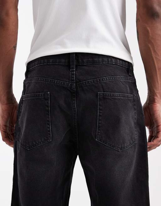 New Look – Czarne szorty jeansowe bermudy z efektem sprania, 4 z 5