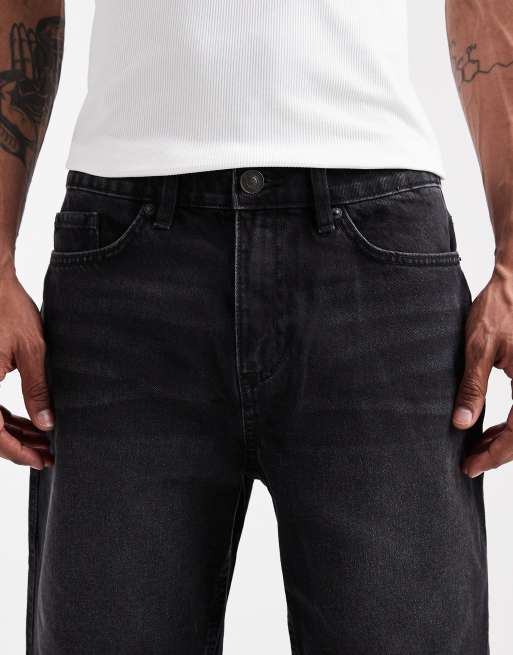 New Look – Czarne szorty jeansowe bermudy z efektem sprania, 5 z 5