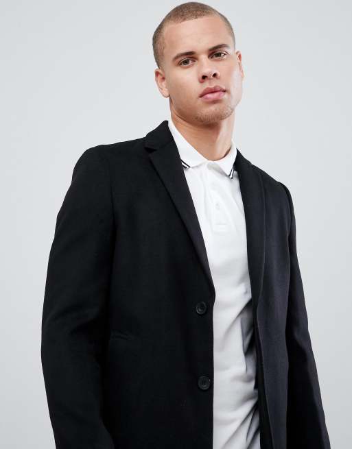 New Look – Czarny płaszcz męski, 3 z 4