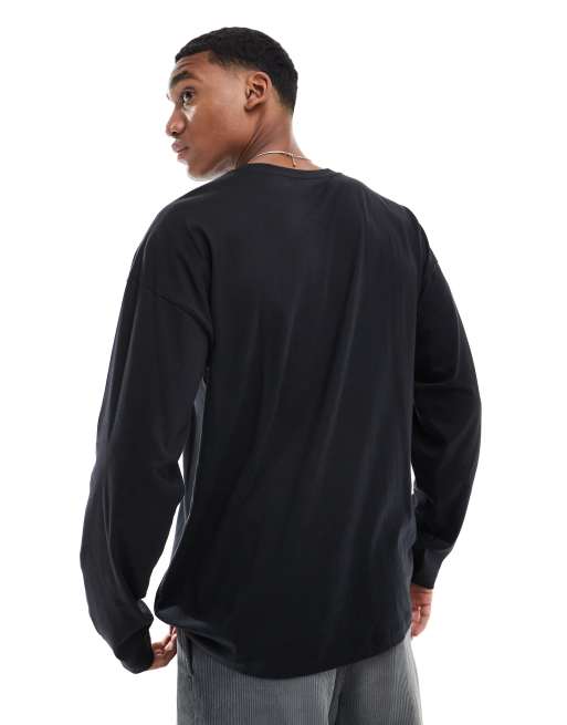 New Look – Czarny T-shirt oversize długimi rękawami, 2 z 4