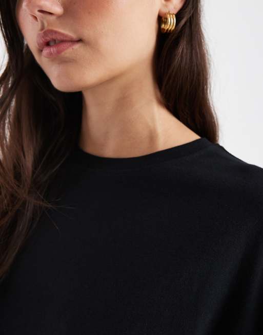 New Look – Czarny T-shirt oversize, 3 z 4
