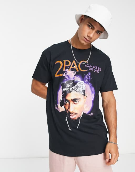 New Look – Czarny T-shirt z nadrukiem Tupaca, 3 z 4