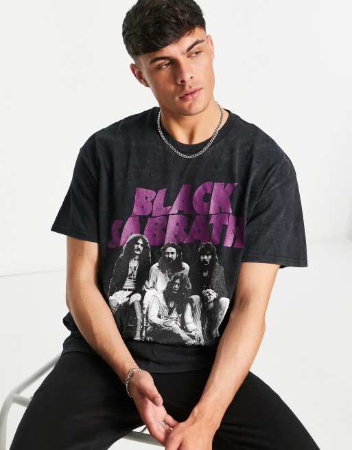 New Look – Czarny T-shirt z nadrukiem zespołu Black Sabbath