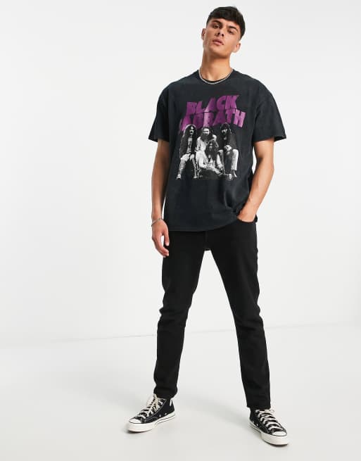 New Look – Czarny T-shirt z nadrukiem zespołu Black Sabbath, 4 z 4