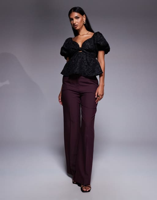 New Look – Czarny żakardowy top z bufkami, 2 z 4