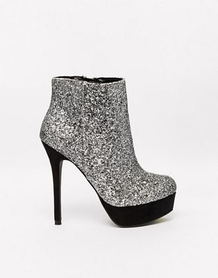 new look silver sparkly heels