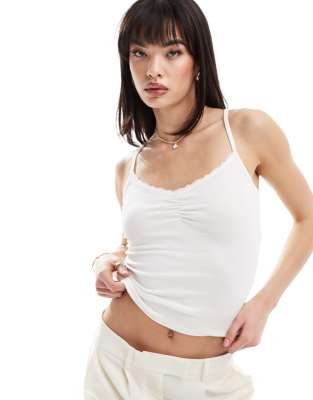 Haut à Bretelles En Dentelle New Look Taille 8 - Blanc - Occasion En Très Bon état