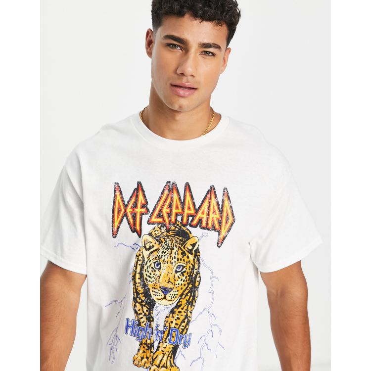 New Look def leopard t-shirt in white | ASOS